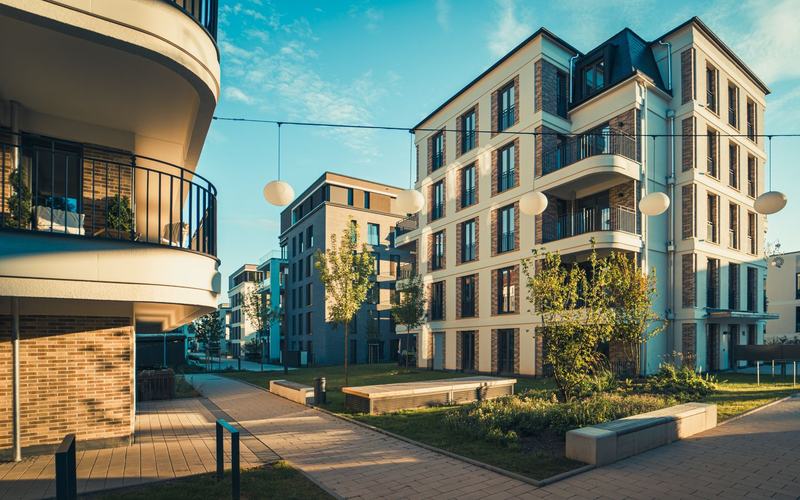 A completed residential apartment development of the kind a residual stock loan releases equity from