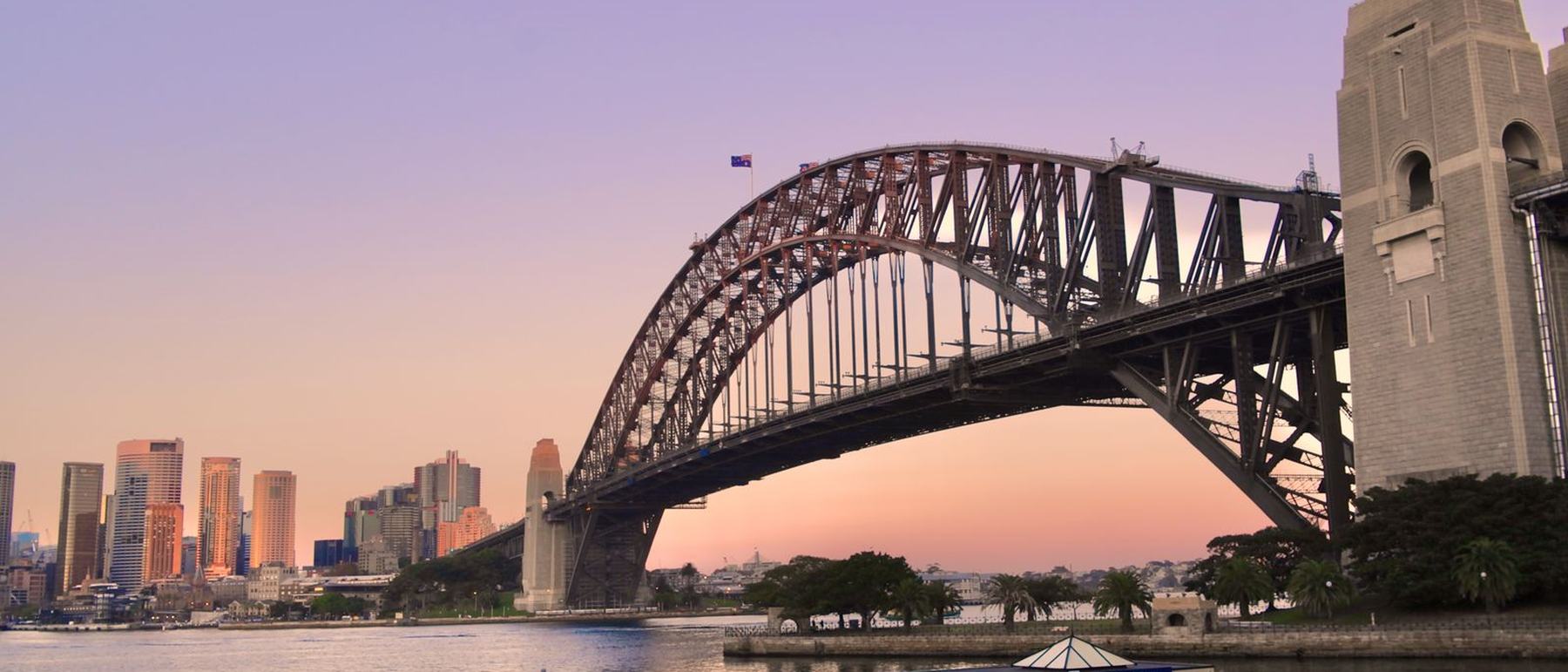 The Sydney Harbour Bridge at sunset